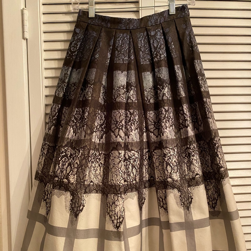 Tibi midi skirt with lace print